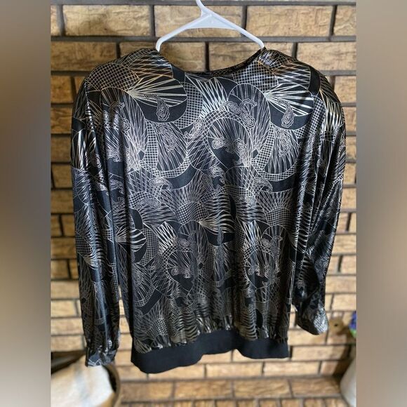 Joyce black and gold silky blouse‎ - Picture 1 of 5